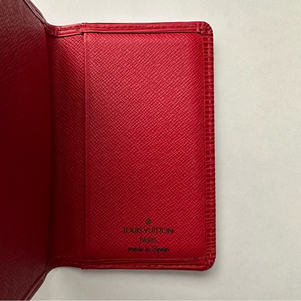 Louis Vuitton Epi Card Holder Red Leather Unisex Bifold Wallet Authentic - Picture 2 of 6